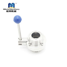 Stainless Steel Sanitary Thread Control Valve Butterfly Valve With Pulling Handle